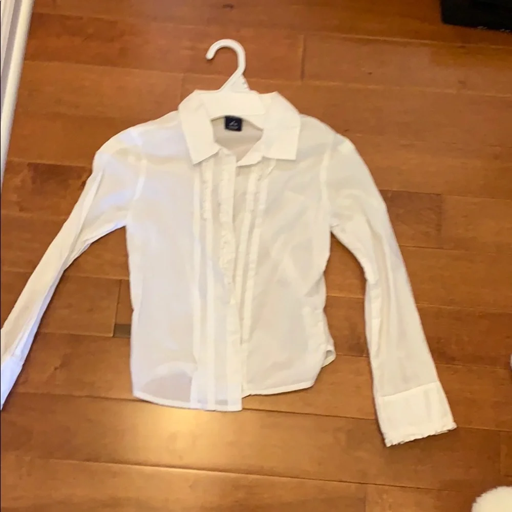 Gap‎ Kids Girls Button Down White Shirt Size S